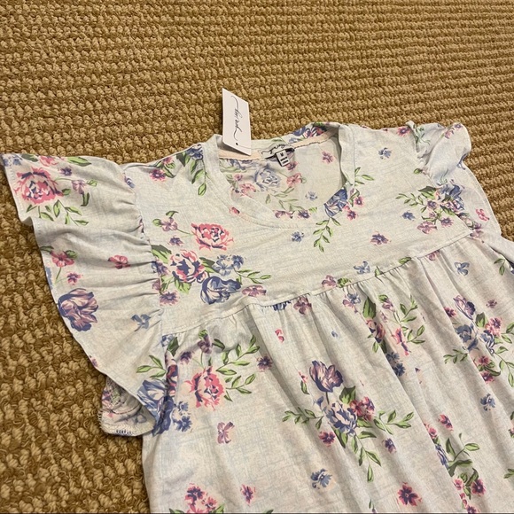 You Say Ruffle Sleeve Sleep Shirt Medium NWT - Picture 5 of 9